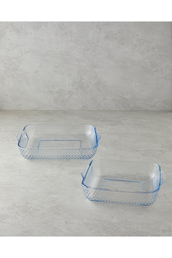 Bake&Serve Cam 2’li Kare Fırın Kabı 27x30-21x23 cm Şeffaf