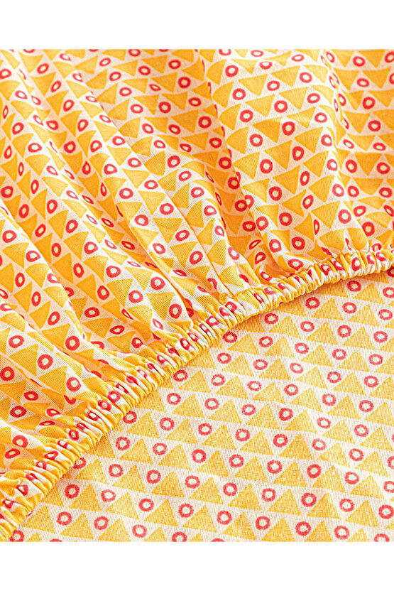 Delta Kolay Ütülenir Tek Kişilik Lastikli Çarşaf Sarı