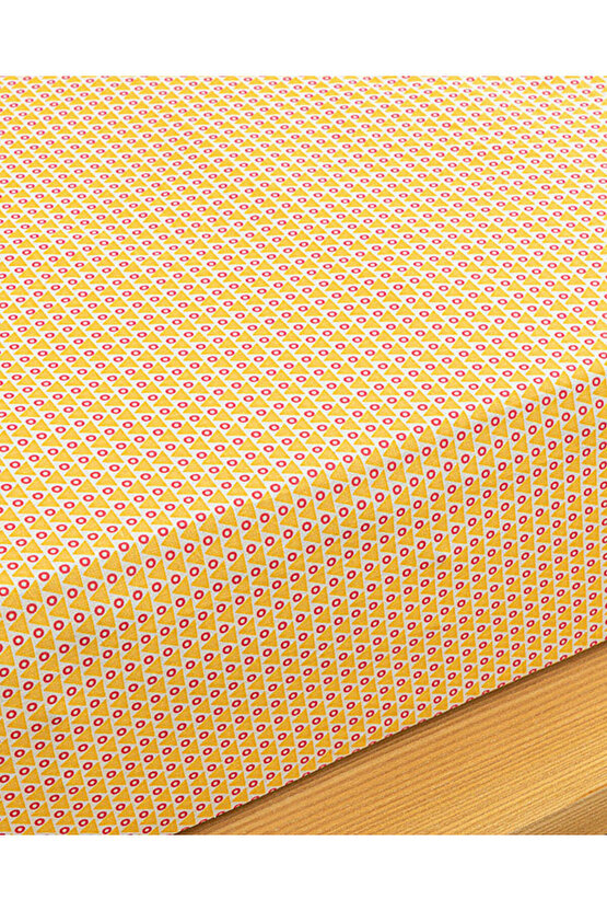 Delta Kolay Ütülenir Tek Kişilik Lastikli Çarşaf Sarı