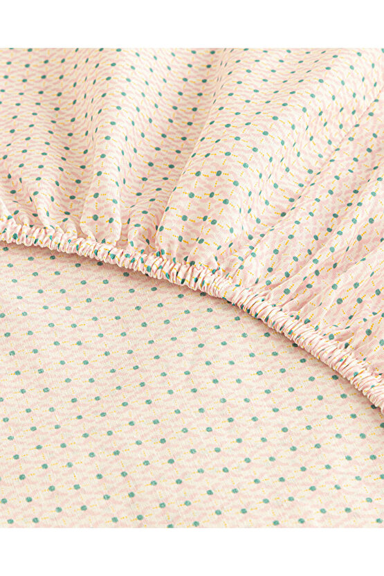 Tetrad Kolay Ütülenir Tek Kişilik Lastikli Çarşaf Açık Pembe