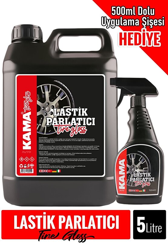 Auto Kama Lastik Parlatıcı (TİRE GLOSS) 5kg 500ml Dolu Uygulama Şişesi Hediye