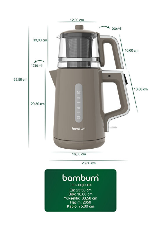 Force  Cam Demlikli Çay Makinesi