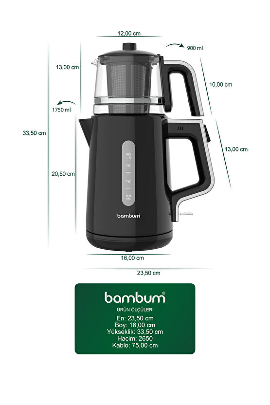 Force  Cam Demlikli Çay Makinesi