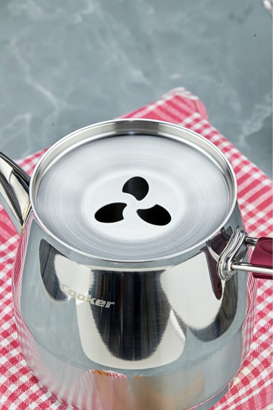 Everest 1810 Paslanmaz Çelik Jumno Boy Çaydanlık 2 L Demlik 3,25 L Alt Hazne