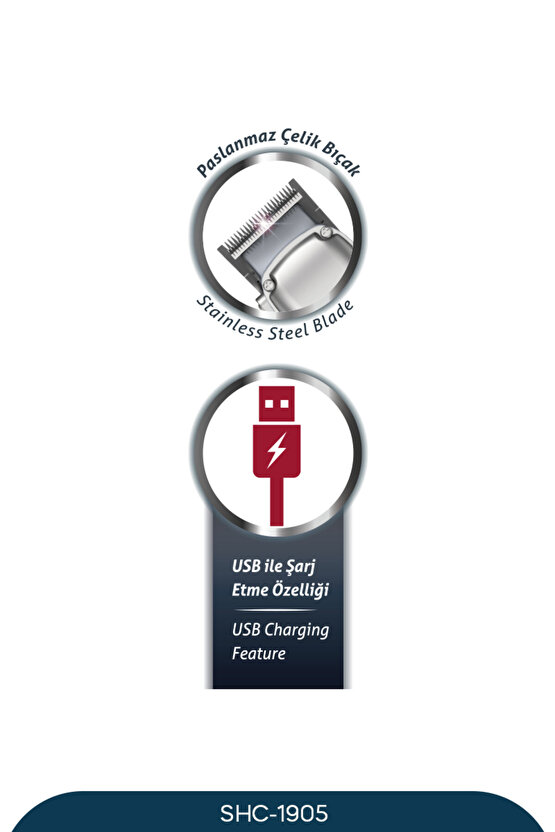 SHC-1905 Şarjlı Saç Kesme Makinesi