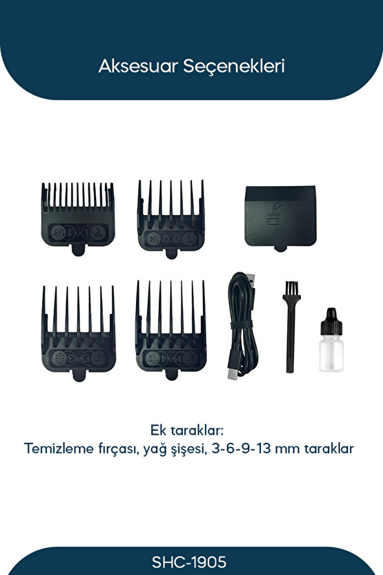 SHC-1905 Şarjlı Saç Kesme Makinesi