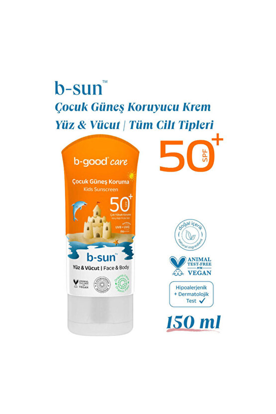 b-good b-sun SPF 50+ Çocuk Yüz ve Vücut Güneş Koruma 150 ml
