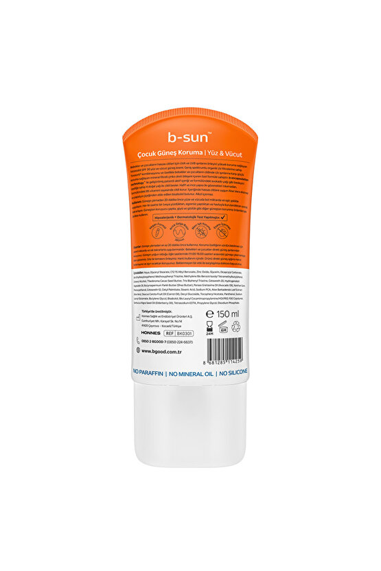 b-good b-sun SPF 50+ Çocuk Yüz ve Vücut Güneş Koruma 150 ml