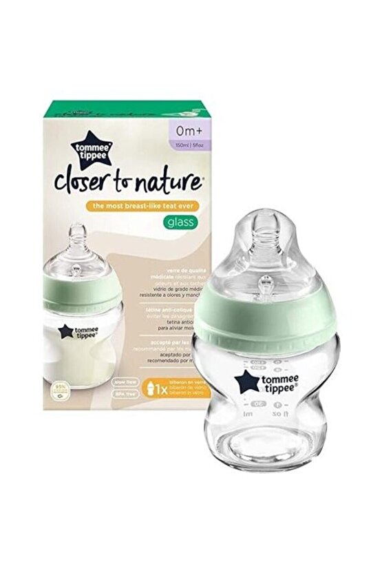 Closer To Nature Cam Biberon Şeffaf Yeşil 150 ML