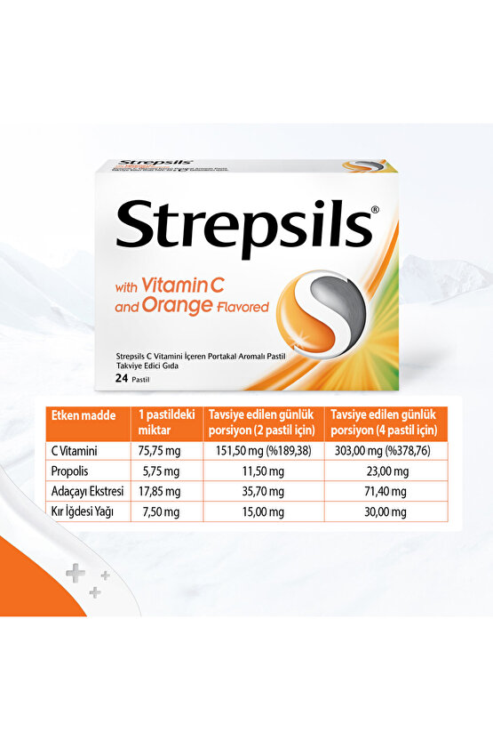 Strepsils Vitamin C Orange 24 Pastil | Portakal Aromalı