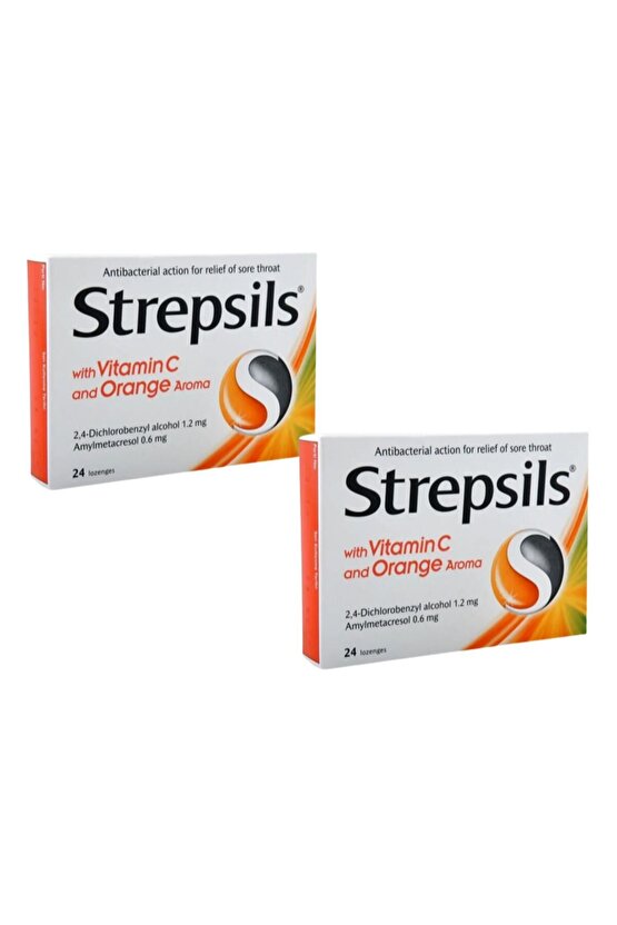 Strepsils Vitamin C Orange 24 Pastil | Portakal Aromalı(2 ADET)