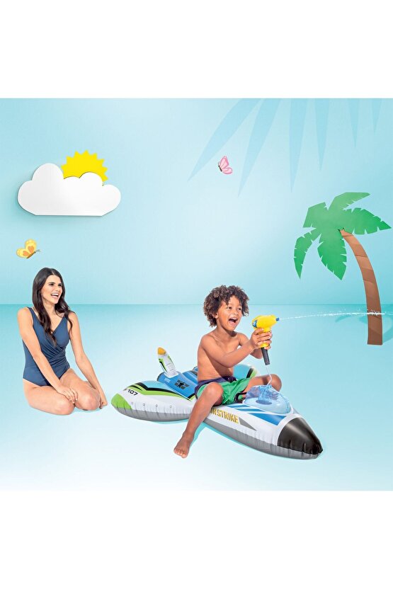 Su Tabancalı Şişme Su Uçağı Mavi 117*117 Cm (57536)