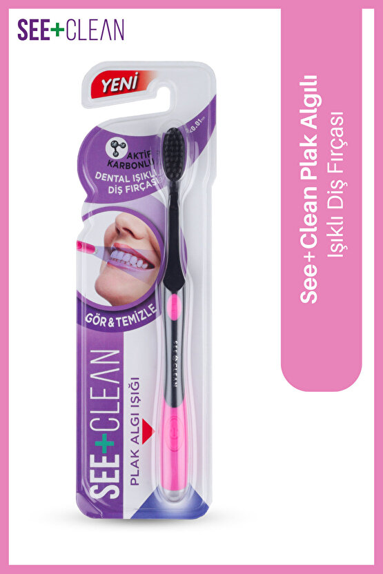 See+clean Plak Algı Işıklı Diş Fırçası Pembe