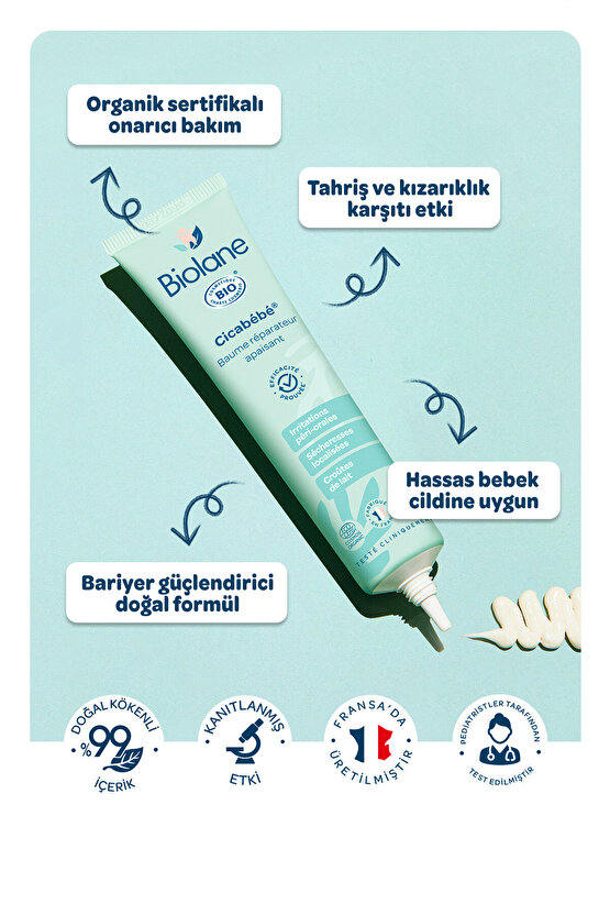 %99 Doğal İçerikli Aşırı Tahriş Onarıcı Rahatlatıcı Koruyucu Cicabebe Organik Balsam (40ml)