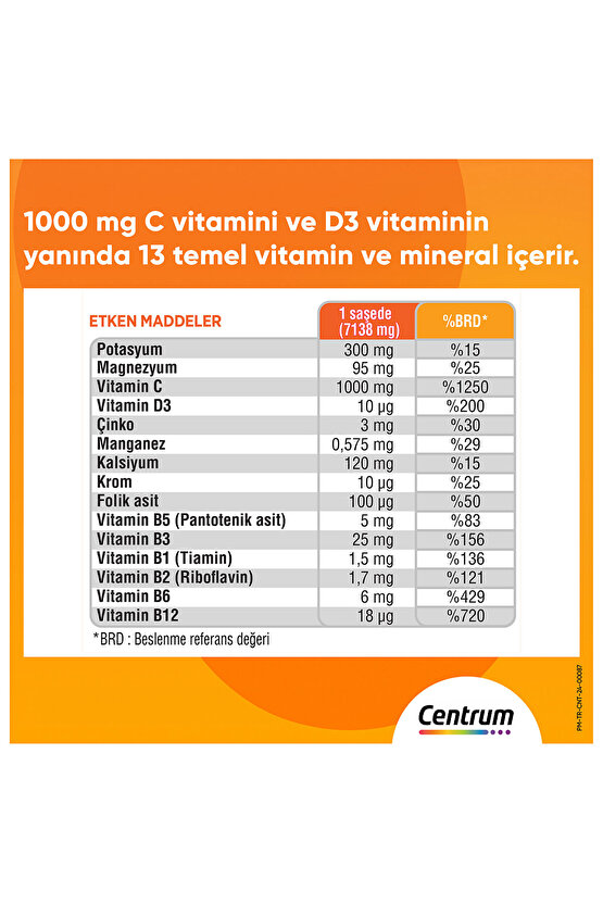 Immunity Vitamin C Max Efervesan Toz 14lü Saşe