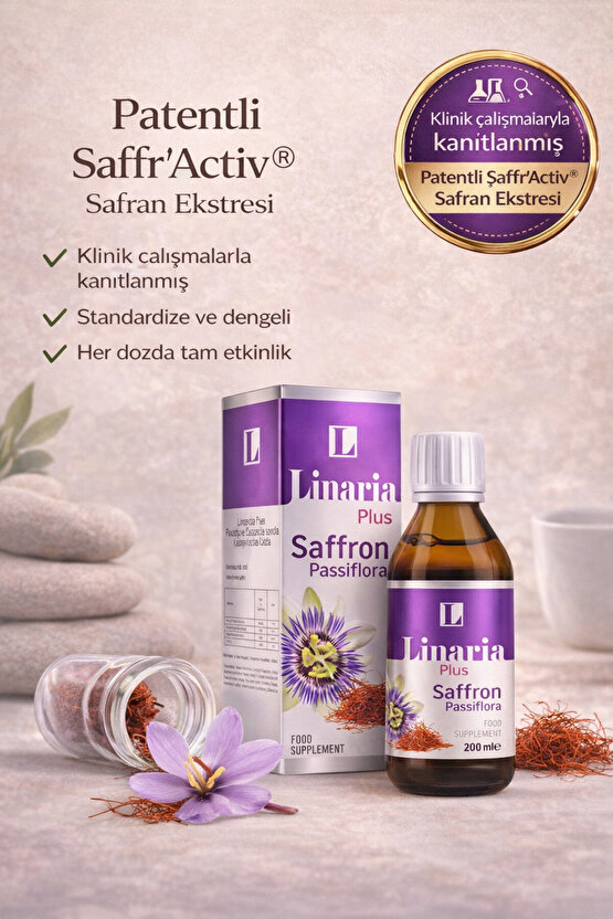 Plus Safran Ekstresi Ve Passiflora Içeren Sıvı Takviye Edici Gıda (200 ML)
