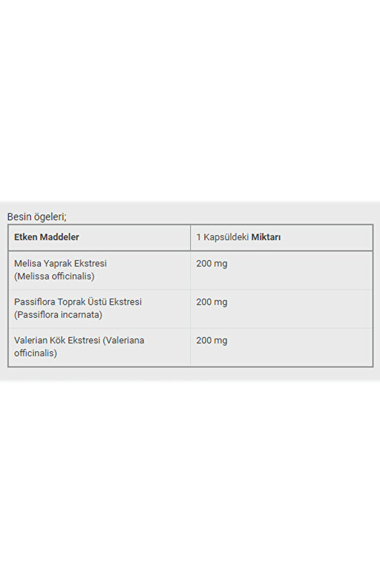 Dinamis Passiflora Melissa Valeriana 30 Kapsül