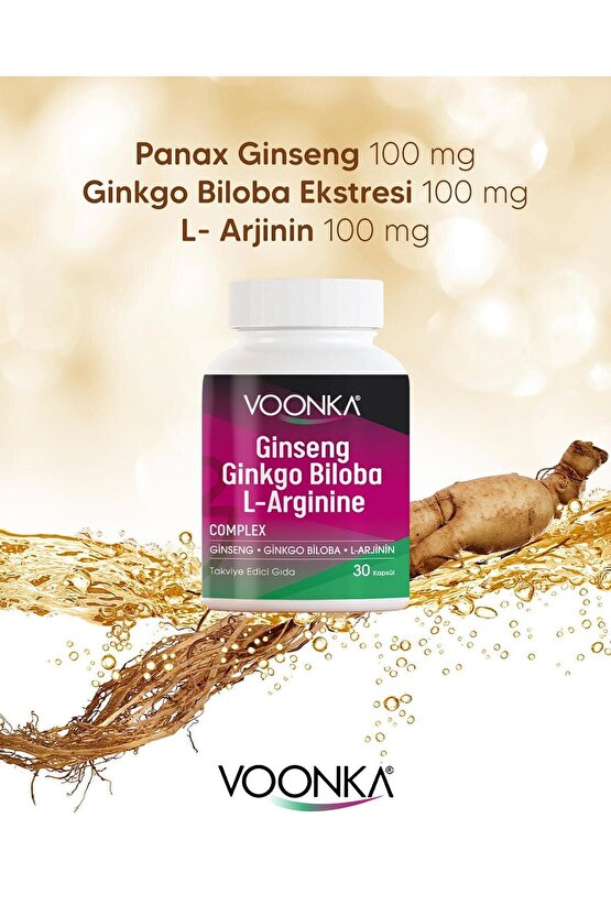 Ginseng Ginkgo Biloba L-Arginine 30 Kapsül
