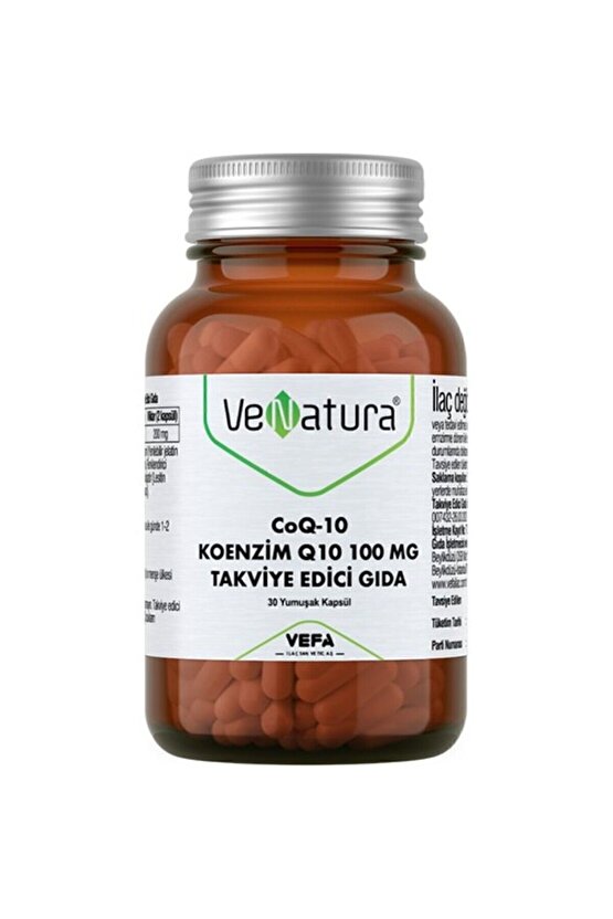 Koenzim Q10 100 Mg Takviye Edici Gıda 30 Kapsül