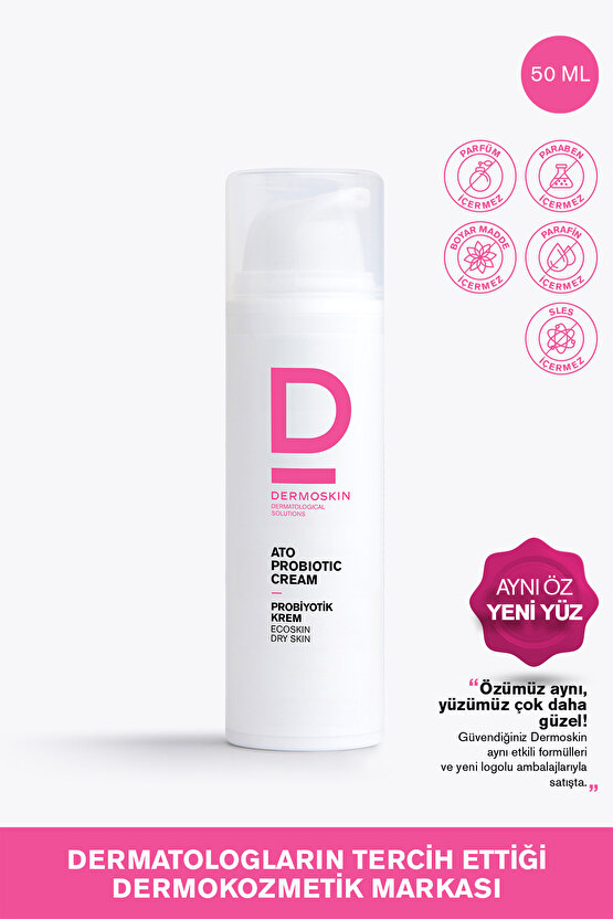 Ato Probiyotik Krem | Kuru Ciltler İçin Nemlendirici Yüz Kremi | Atopik Ciltler için Bakım |  50 ml