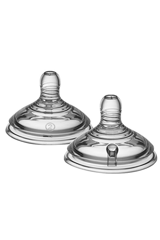 2li Biberon Emzik Orta Akış Şeffaf