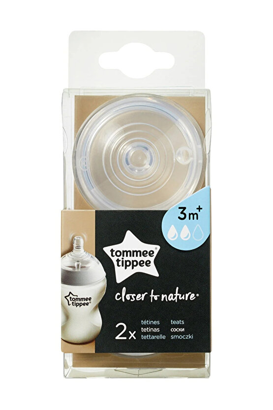 2li Biberon Emzik Orta Akış Şeffaf