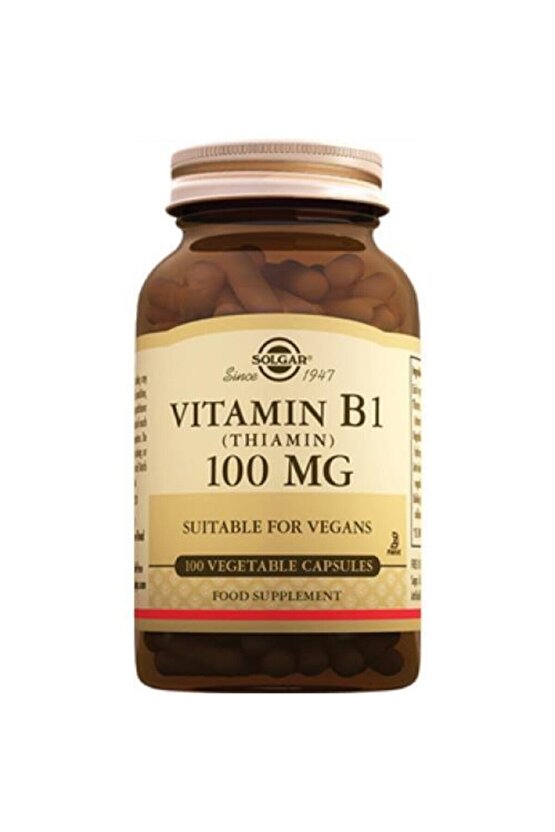 Vitamin B1 Thiamin 100 mg 100 Vegetable Kapsül