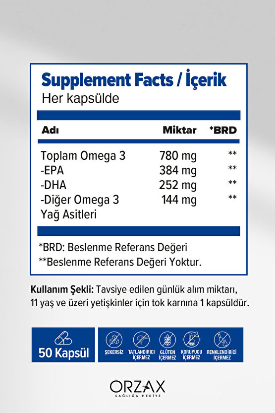 Plus Omega 3 Balık Yağı 1200 MG 50 Kapsül