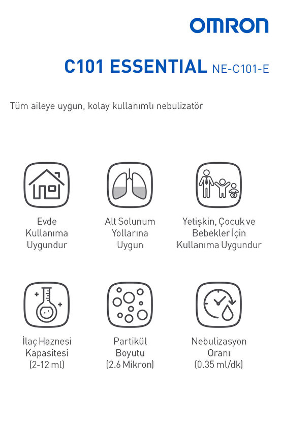 C101 Essential, Tüm Ailenin Kullanımına Uygun Nebulizatör