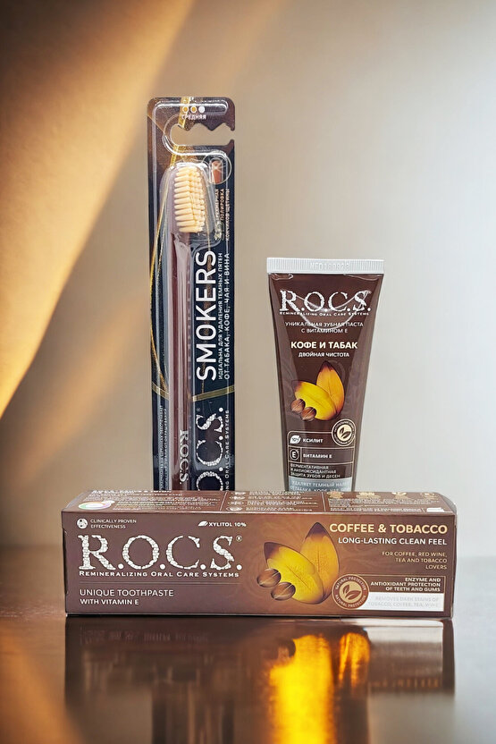 Kahve Lekelerine Karşı Diş Macunu 74g Leke Silici Diş Fırçası Seti