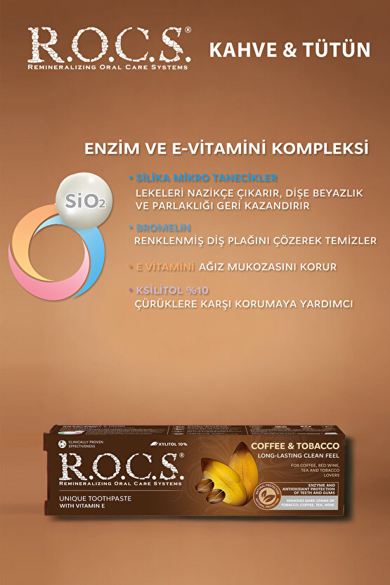 Kahve Lekelerine Karşı Diş Macunu 74g Leke Silici Diş Fırçası Seti