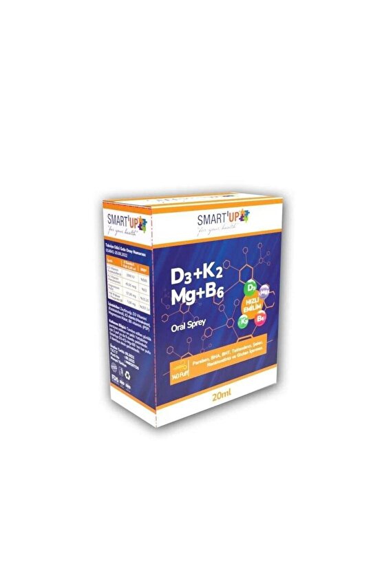 Smartup D3 K2 Mg B6 Oral Sprey 20 Ml