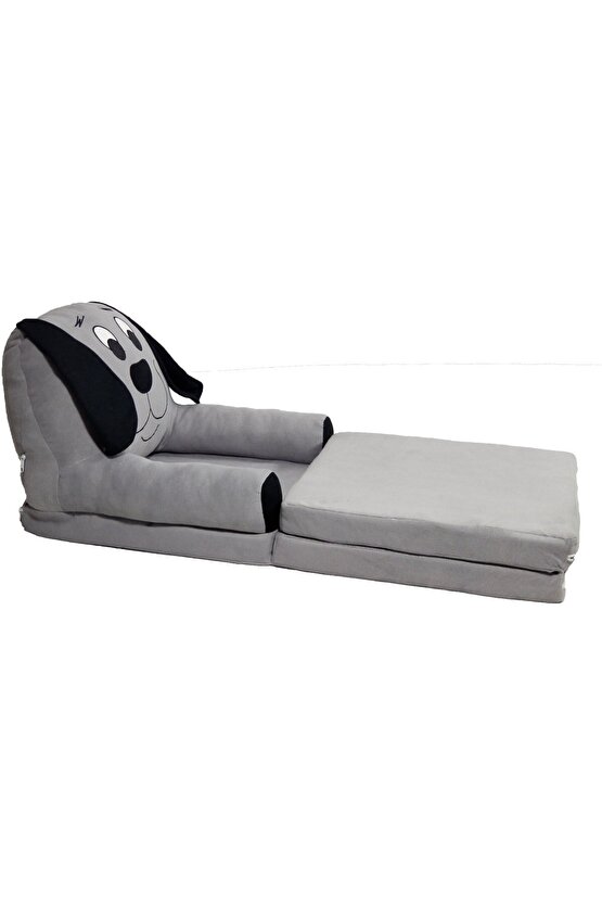 3 Minderli Katlanabilir Bebek-çocuk Koltuğu Sandalye Portatif Yatak Puf Sofa Kumaş Köpek Figürlü