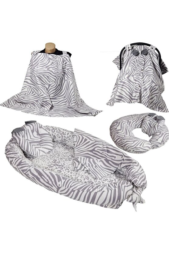 Babynest Puset Örtüsü Ortopedik Puset Minderi Ve Araba Minderi Emzirme Örtüsü 10 Lu Set