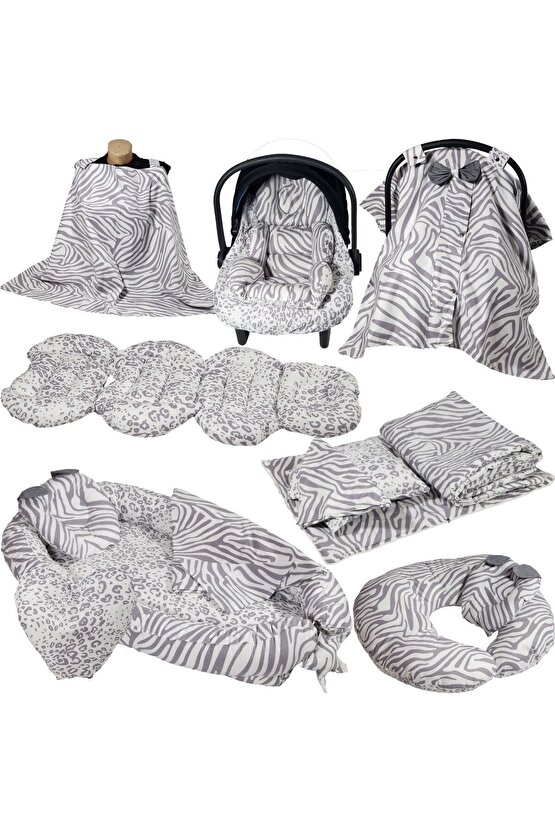 Babynest Puset Içi Set Araba Minderi Emzirme Örtüsü Ve Minderi Beşik Içi Nevresim Takımı 15 Li Set