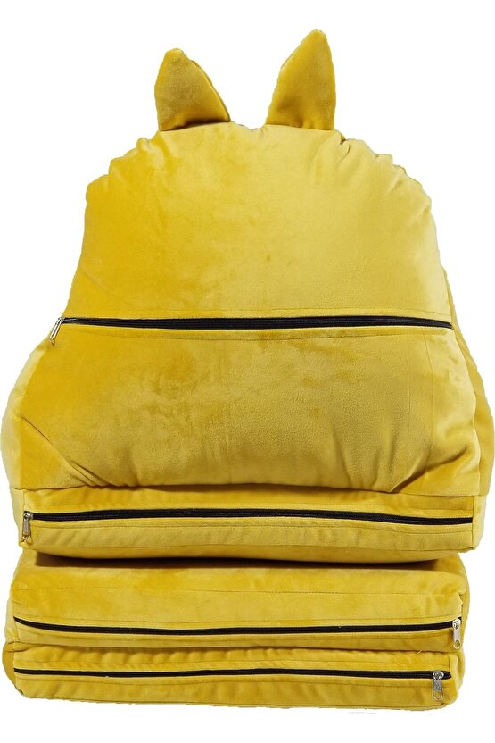 Katlanabilir Bebek-çocuk Koltuğu Taytüyü Portatif Yatak Puf Pembe-gri-sarı