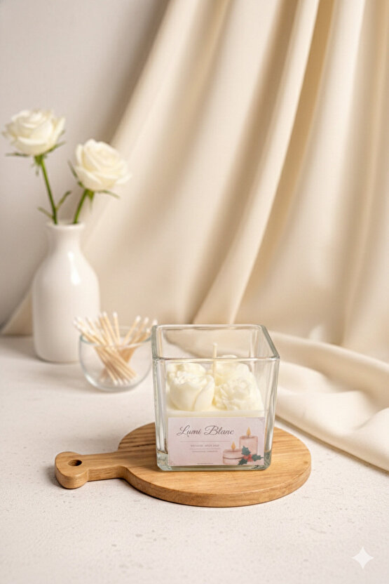 Kokulu Soya Mum – Vanilya – El Yapımı Dekoratif SukulentKaktüs Mum