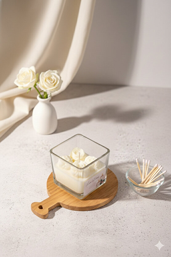 Kokulu Soya Mum – Vanilya – El Yapımı Dekoratif SukulentKaktüs Mum