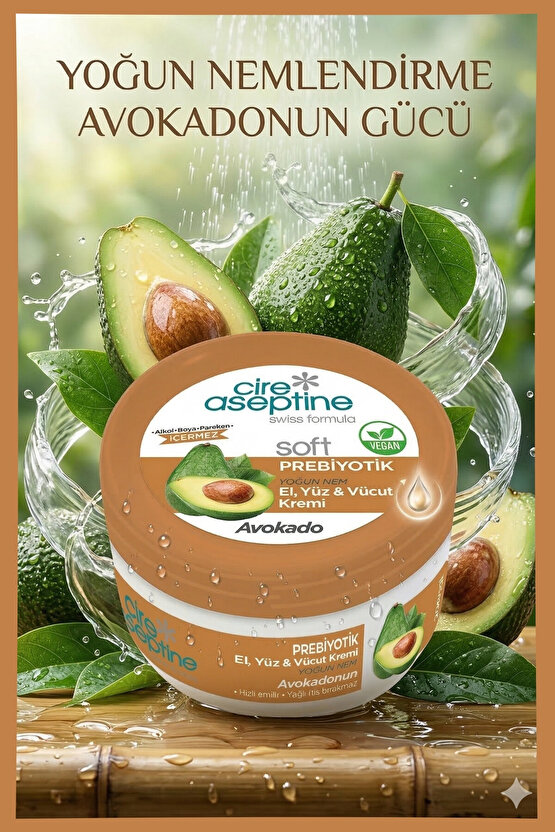 Soft Avokado Prebiyotik Nemlendirici Krem 200 ml