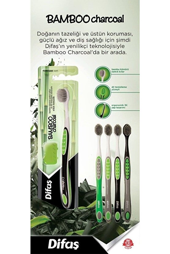 Bamboo Charcoal Diş Fırçası Yumuşak