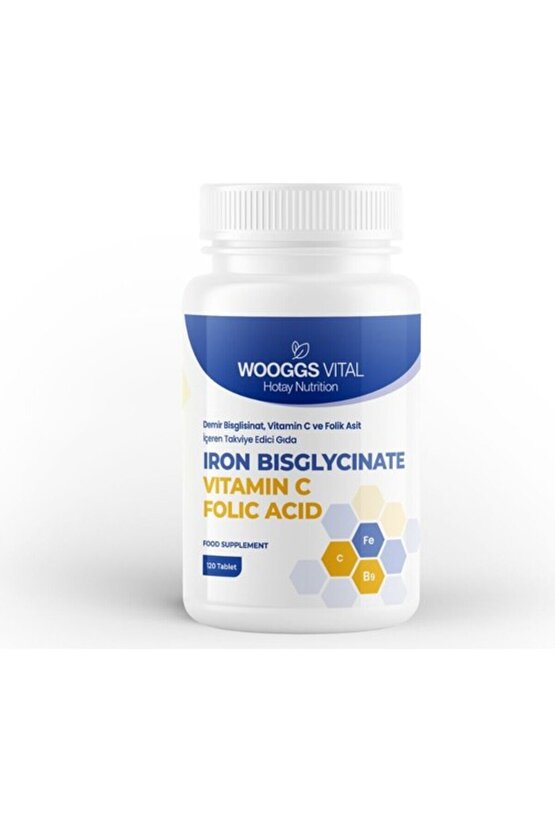 Wooggs Vıtal Iron Bısglycınate Vıtamın C Teg 120 Tablet