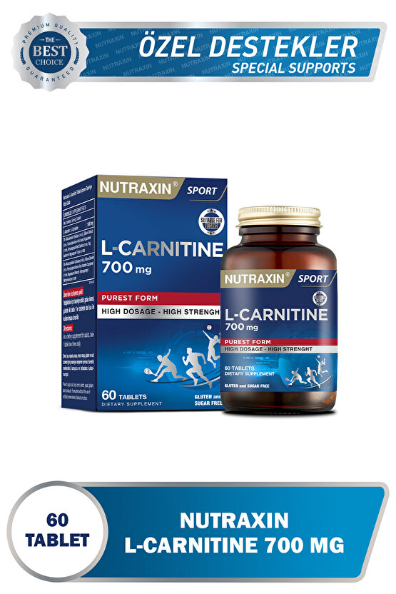 L-Carnitine 700 mg 60 Tablet | 700 mg L-Karnitin | Enerji & Yağ Metabolizması Desteği