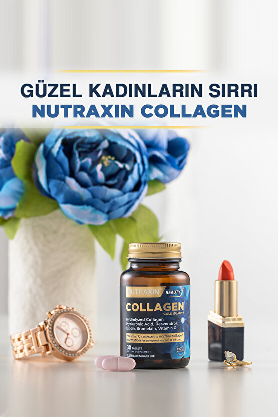 Hidrolize Kolajen 1050 Mg 30 Tablet Tip1 Tip3 Resveratrol Bromelain Biotin Hyalüronik asit Çinko