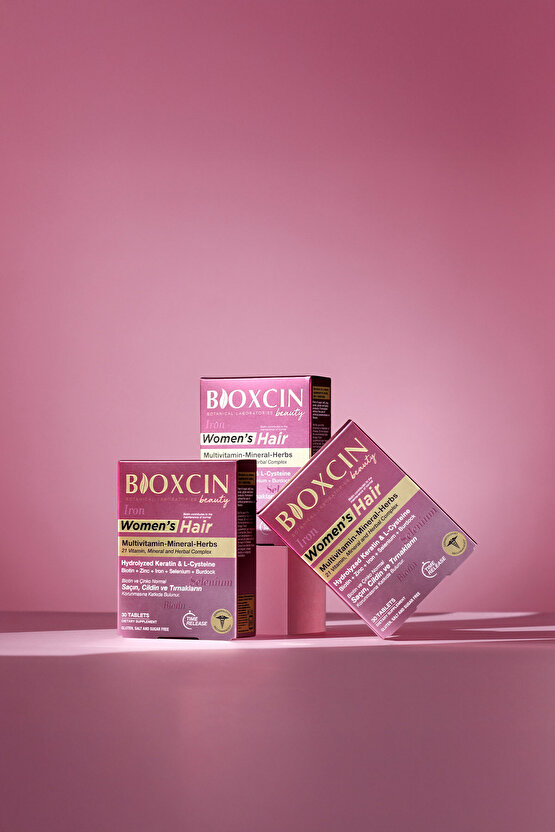 Womens Hair 30 Tablet - Keratin Kolajen Biotin Çinko Demir Selenyum Dul Avrat L Sistein Saç Vitamini