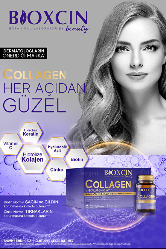 Beauty Collagen Toz 30 Saşe X 10.000 Mg Tip 1 - Tip 3 Hidrolize Kolajen - Keratin