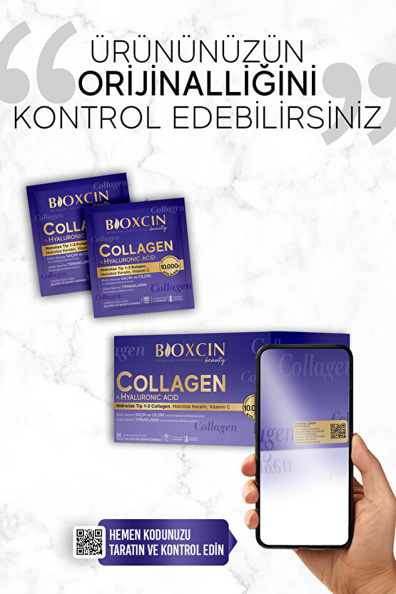 Beauty Collagen Toz 30 Saşe X 10.000 Mg Tip 1 - Tip 3 Hidrolize Kolajen - Keratin