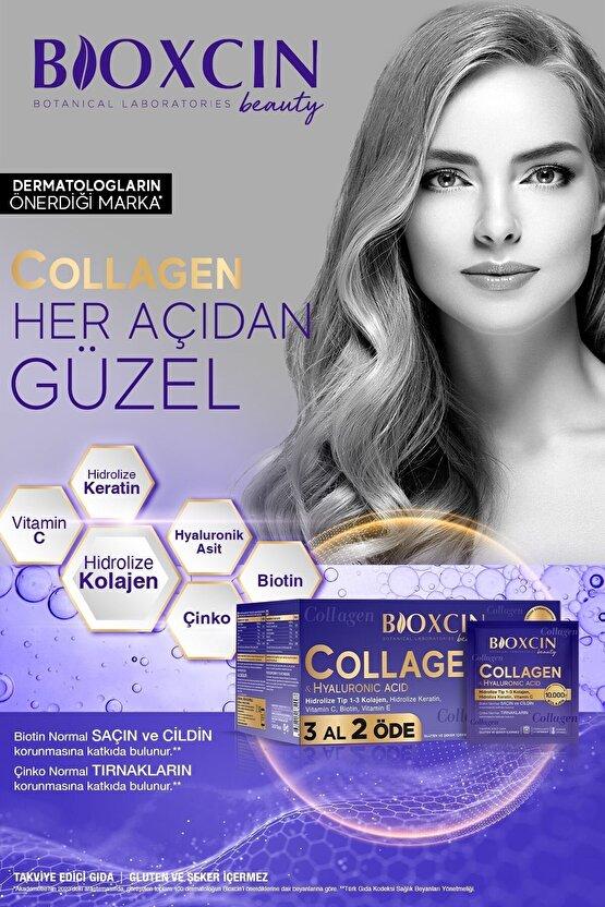 Beauty Collagen Toz Saşe 10.000 Mg 3 Al 2 Öde Tip 1 - Tip 3 Hidrolize Kolajen - Keratin