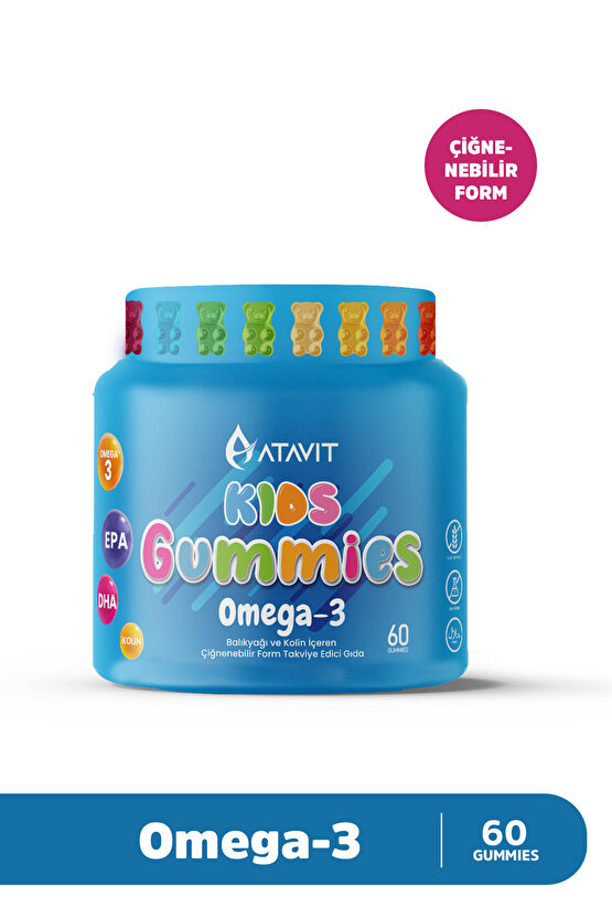 Gummies Omega-3 Balık Yağı KIDS 60 Çiğnenebilir Form