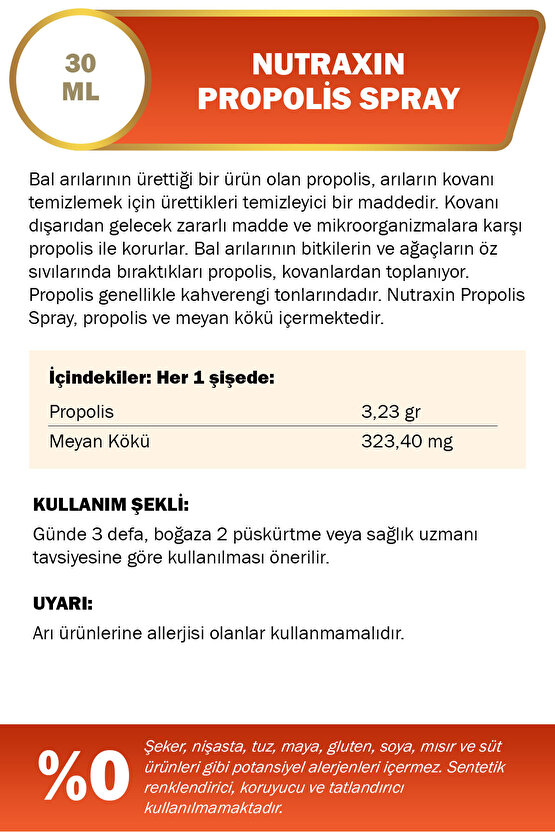 Propolis Sprey 30 Ml - Boğaz Spreyi