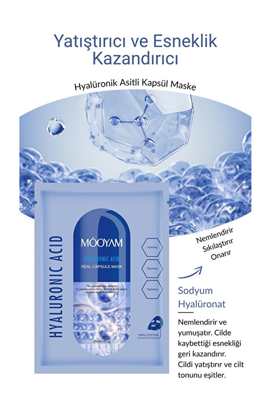 5’li HYALURONIC ACID YÜZ MASKESİ